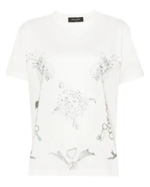 Fabiana Filippi ファビュラプリント コットン Tシャツ - ホワイト - サムネイル1