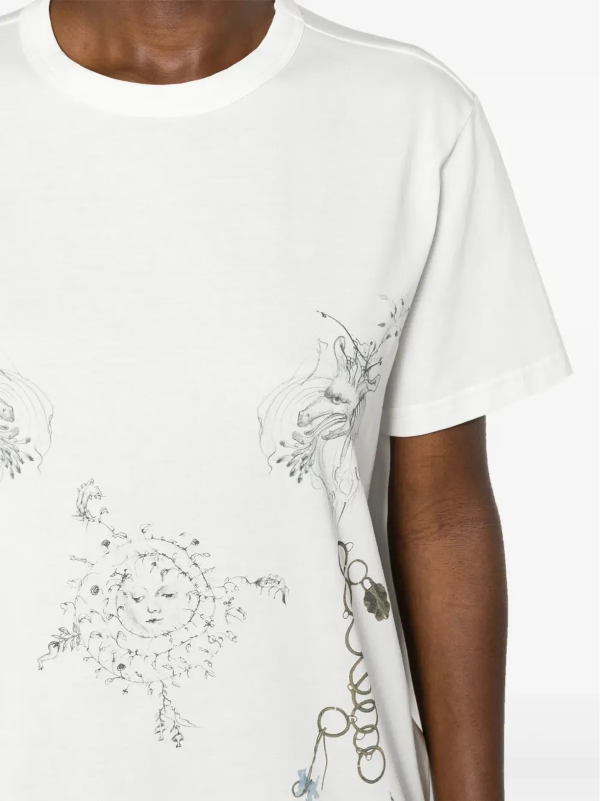 Fabiana Filippi ファビュラプリント コットン Tシャツ - ホワイト - 画像5