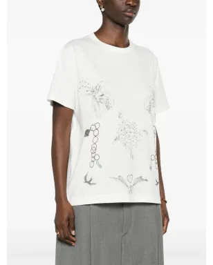 Fabiana Filippi ファビュラプリント コットン Tシャツ - ホワイト - サムネイル3