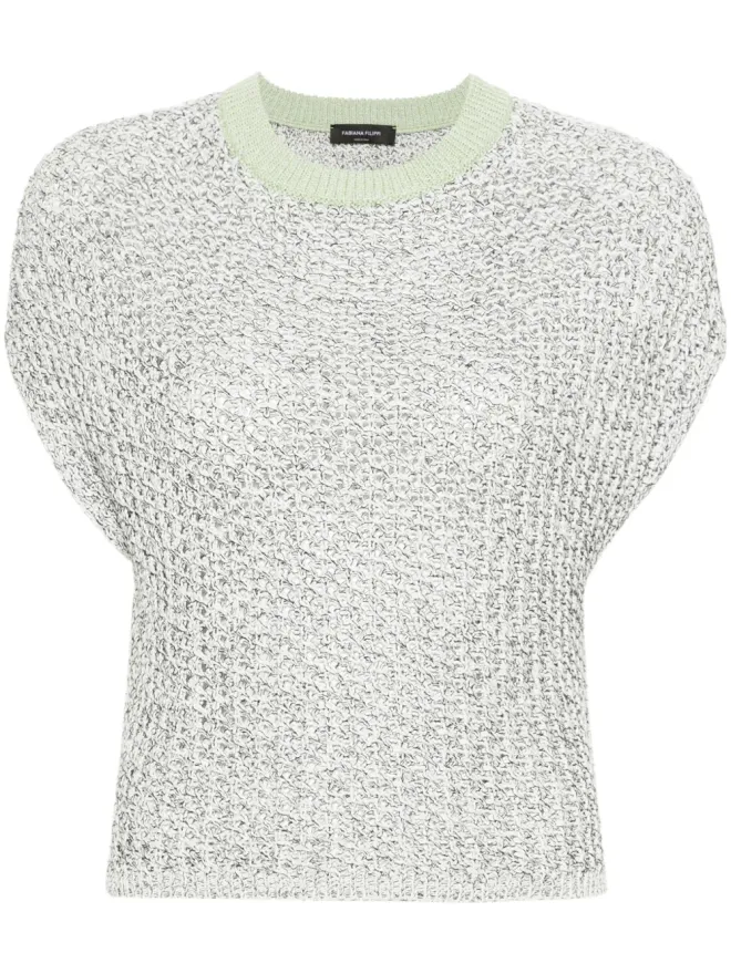 Fabiana Filippi Fabiana Filippi オープンニット ノースリーブ セーター ホワイトの商品画像