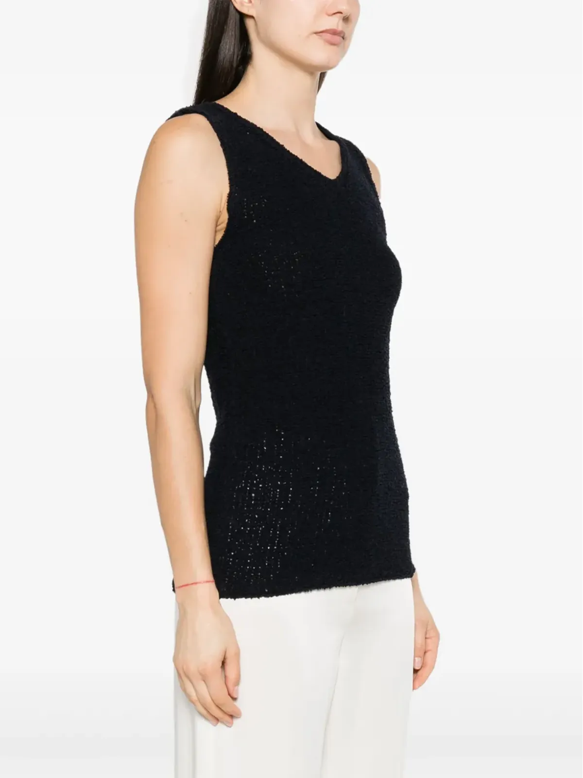 Fabiana Filippi V-neck ブークレ タンクトップ - 画像3