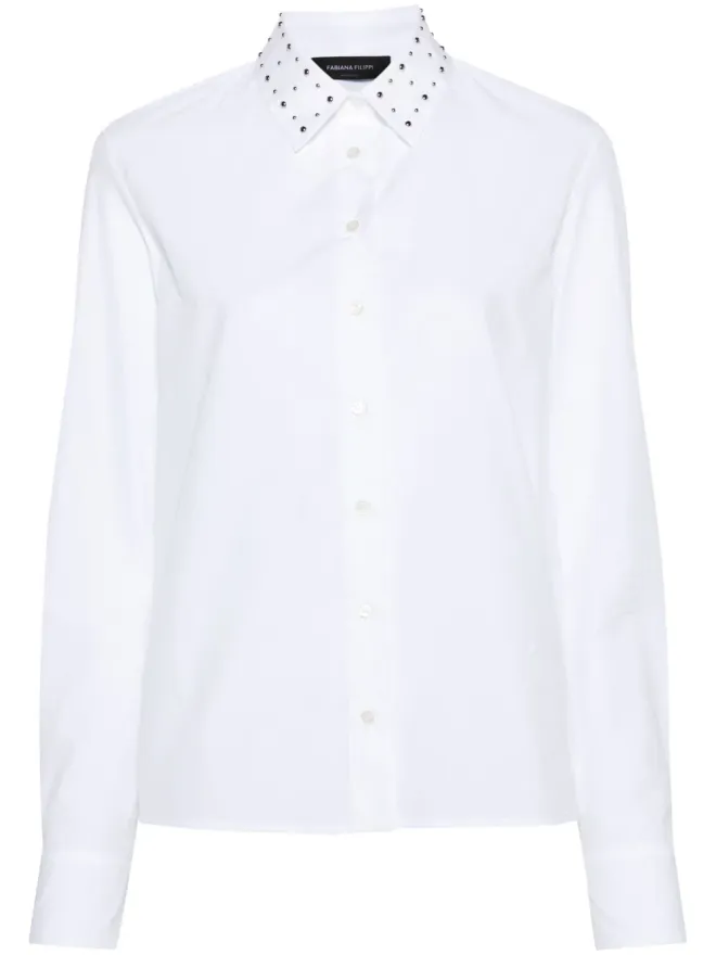 Fabiana Filippi Fabiana Filippi スタッズ付きコットンシャツ ホワイトの商品画像