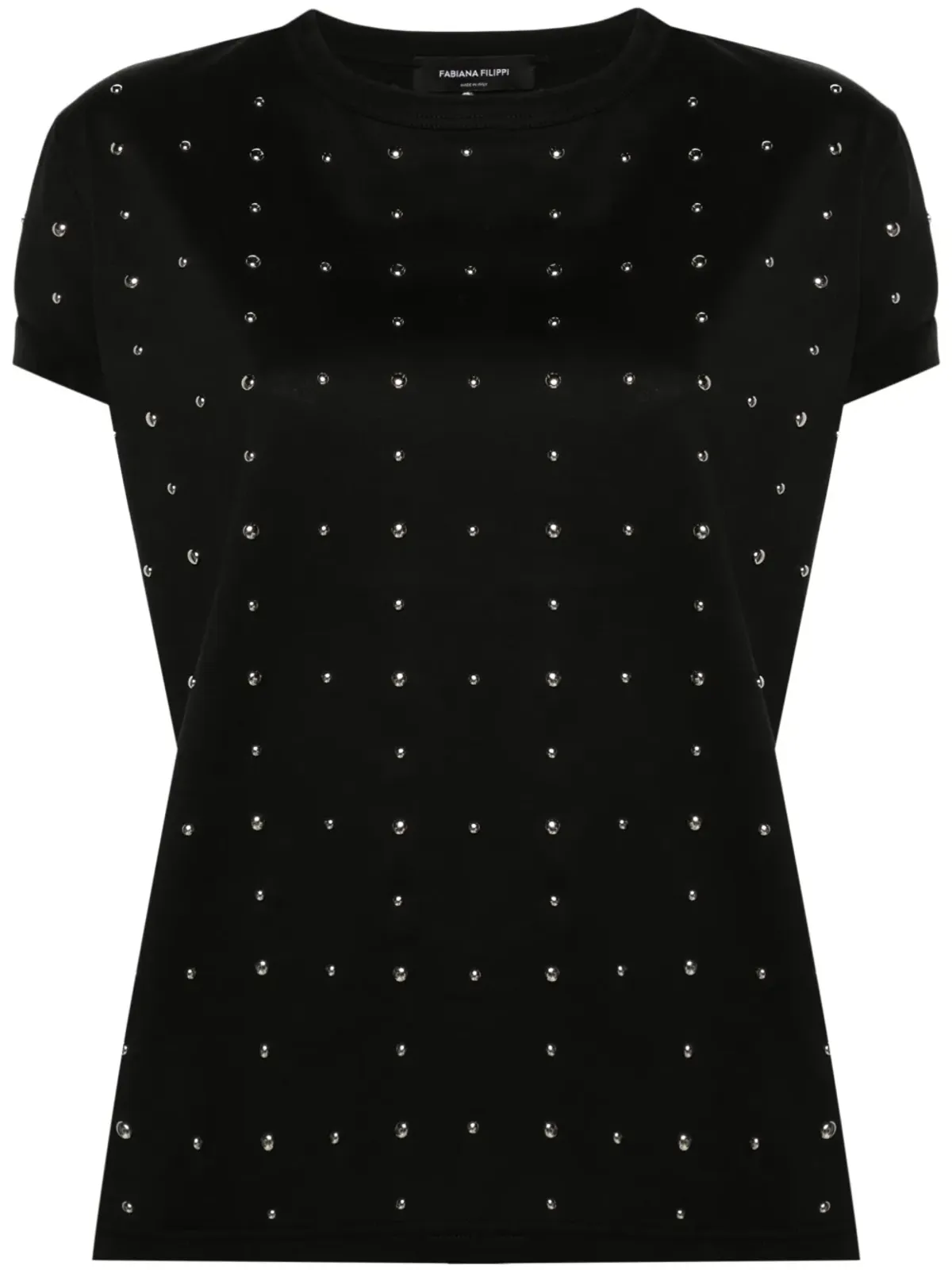 Fabiana Filippi スタッズ付きコットンTシャツ - ブラック - 画像1