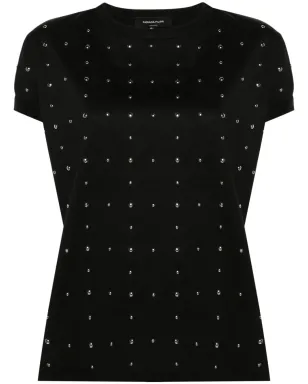 Fabiana Filippi スタッズ付きコットンTシャツ - ブラック - サムネイル1