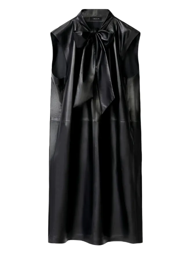 Fabiana Filippi Fabiana Filippi ネックリボン付きノースリーブ ミディドレス（ブラック）の商品画像
