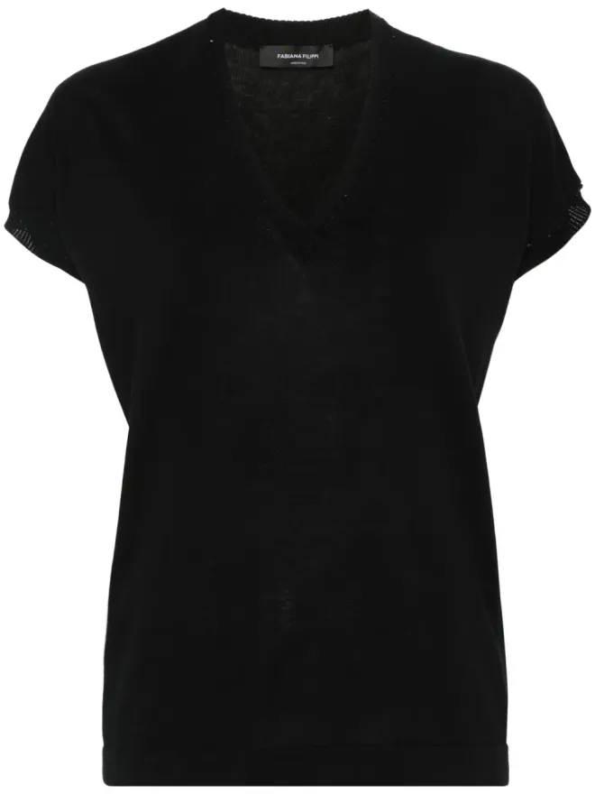 Fabiana Filippi Fabiana Filippi スパンコール付きニットトップ - ブラックの商品画像