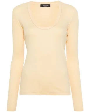 Fabiana Filippi ビーズ付きリブ編みTシャツ - イエロー - サムネイル1