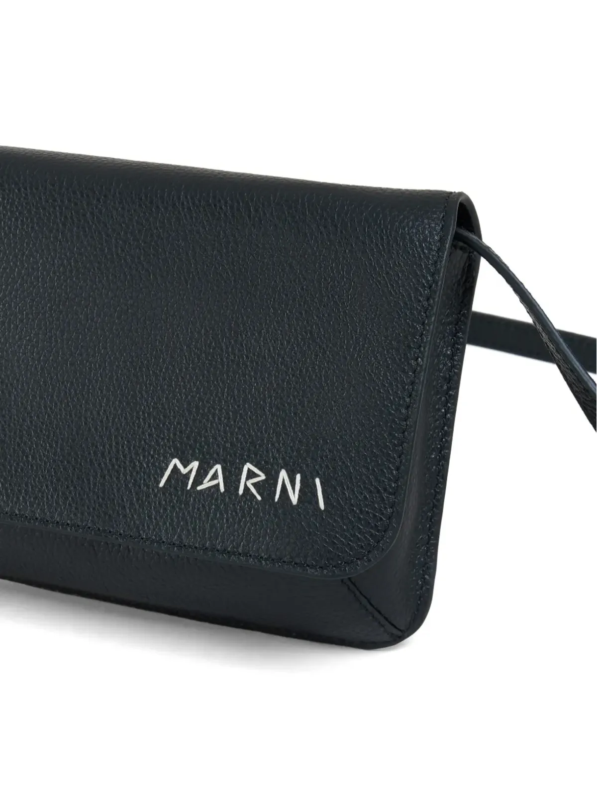 Marni ロゴ刺繍入りレザーベルトバッグ - ブラック - 画像4