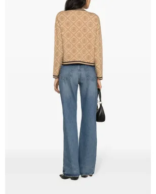ビンテージ Tory Burch ケンドラ エンボス ウール カーディガン ブラウン - サムネイル4