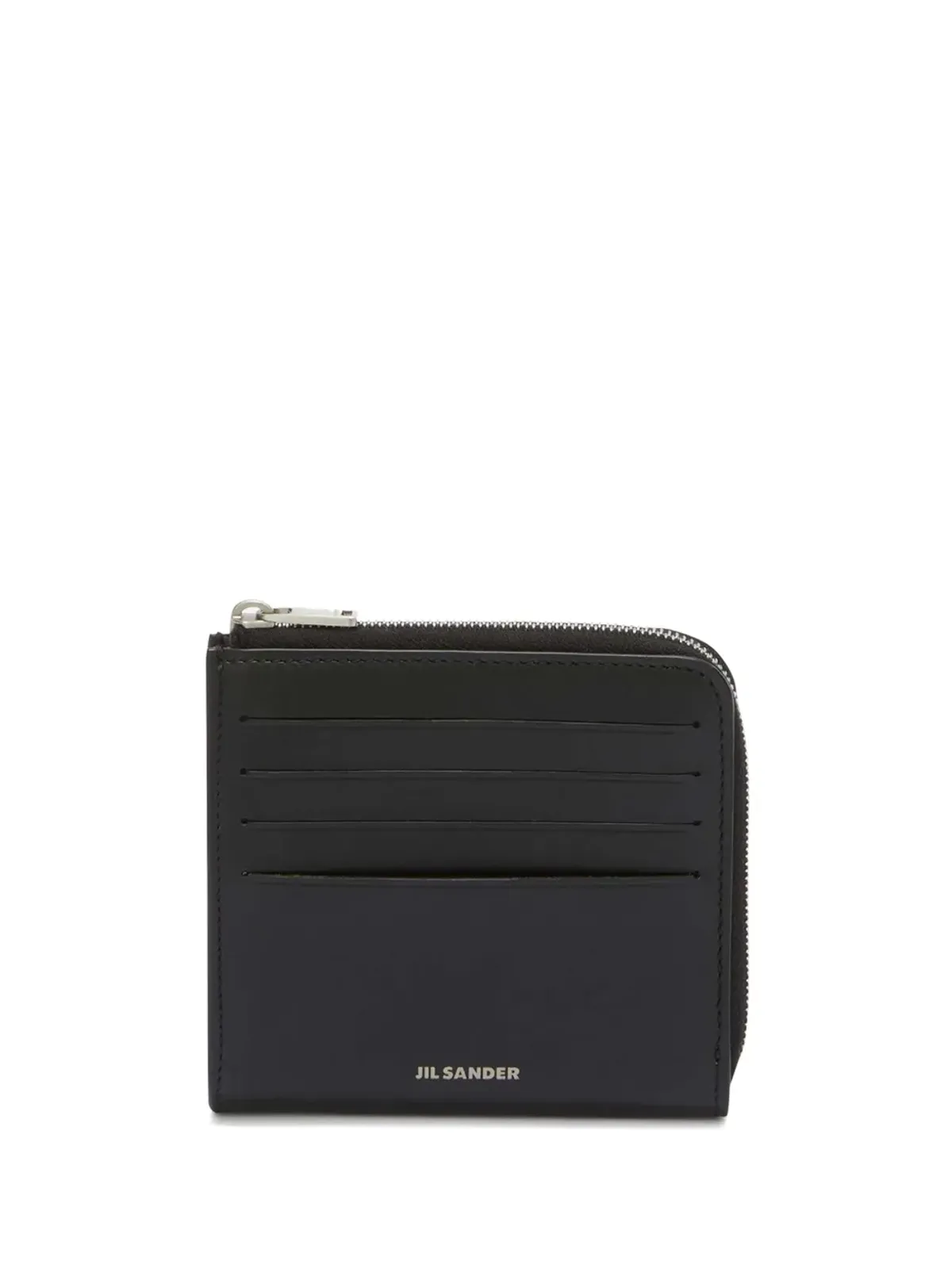 Jil Sander ロゴエンボス レザー カードスロット ウォレット - ブラック - 画像1