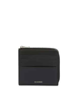 Jil Sander ロゴエンボス レザー カードスロット ウォレット - ブラック - サムネイル1