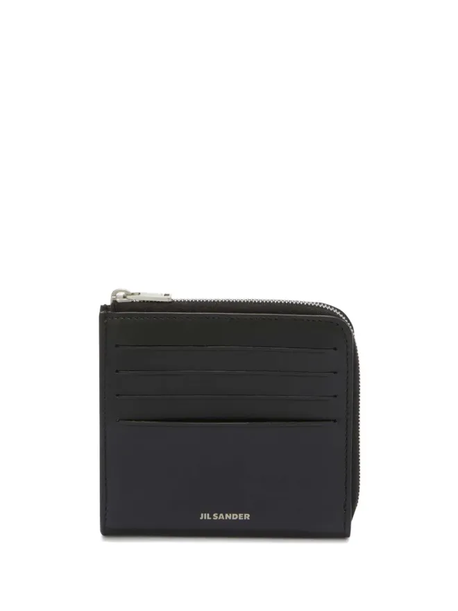 Jil Sander Jil Sander ロゴエンボス レザー カードスロット ウォレット - ブラックの商品画像