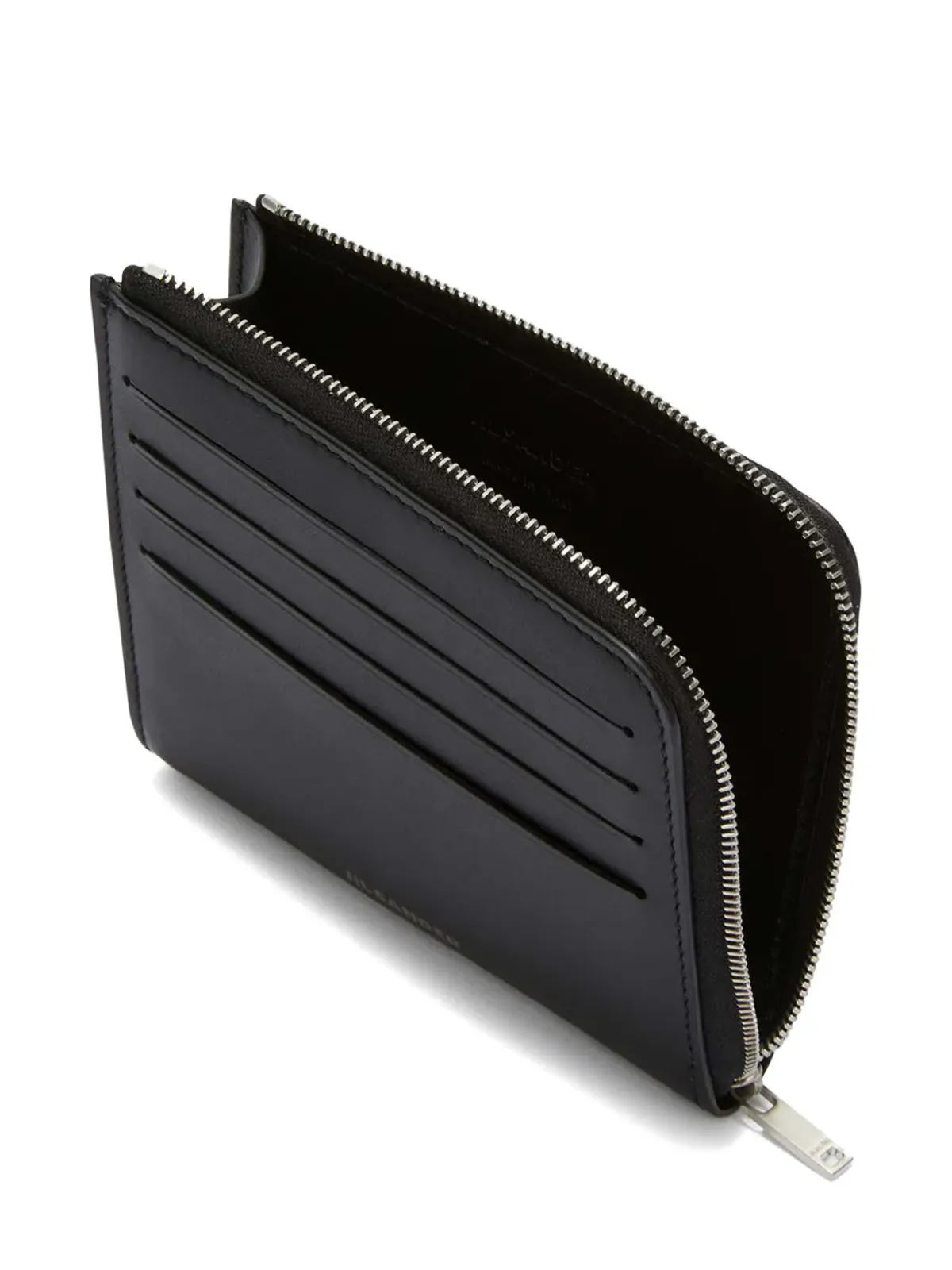 Jil Sander ロゴエンボス レザー カードスロット ウォレット - ブラック - 画像2