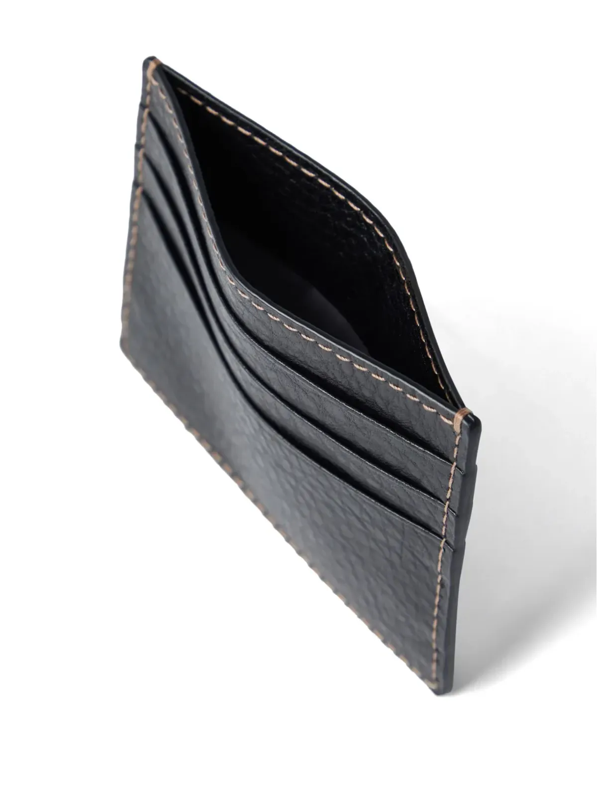 Brunello Cucinelli ロゴデボス加工レザー カードホルダー - ブラック - 画像3