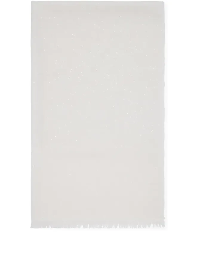 Brunello Cucinelli Brunello Cucinelli フリンジヘムのオーバーサイズスカーフ - Whiteの商品画像