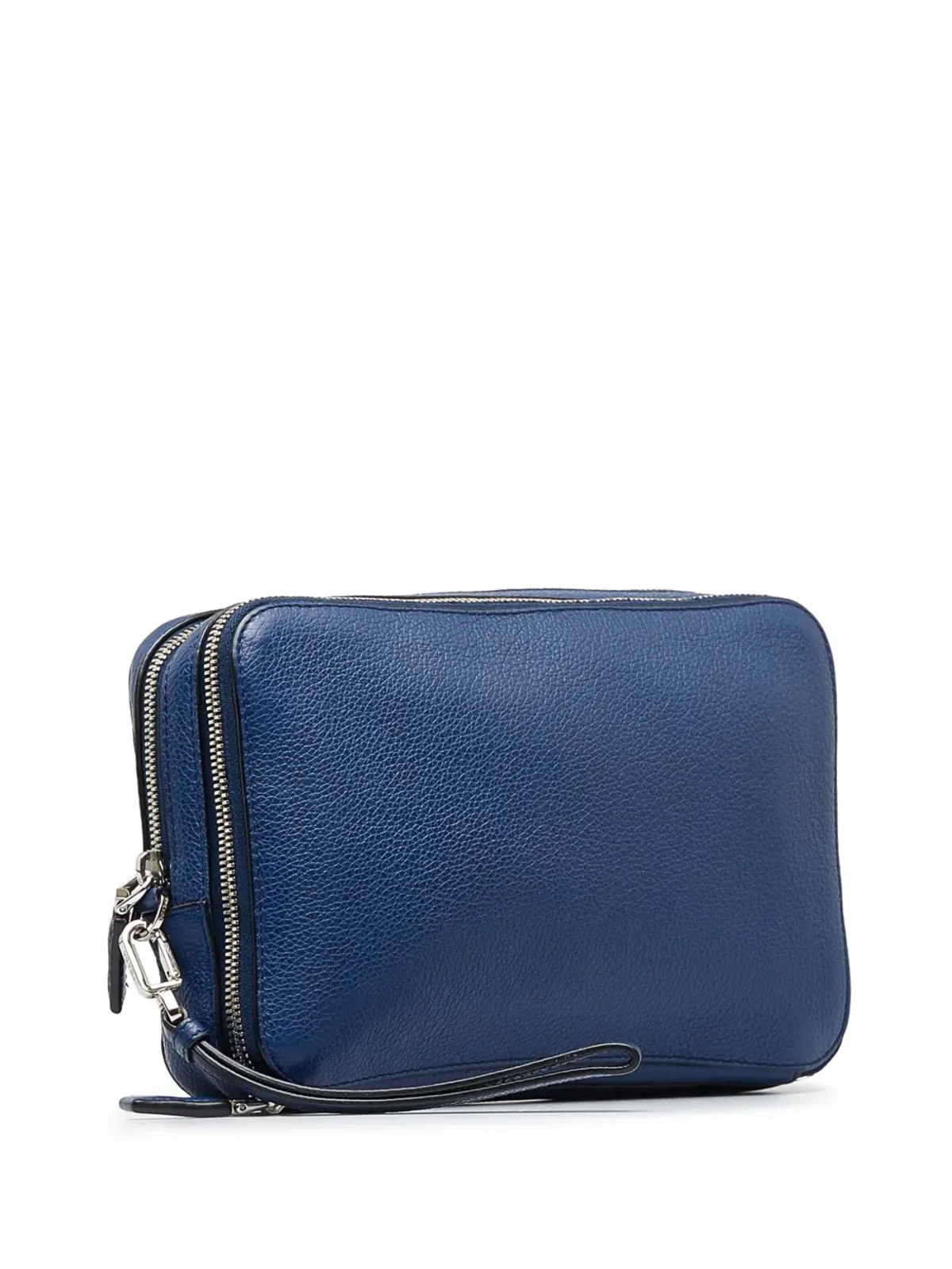 Prada ビンテージ 2010-2023 エナメル三角ロゴ クラッチ ブルー - 画像3