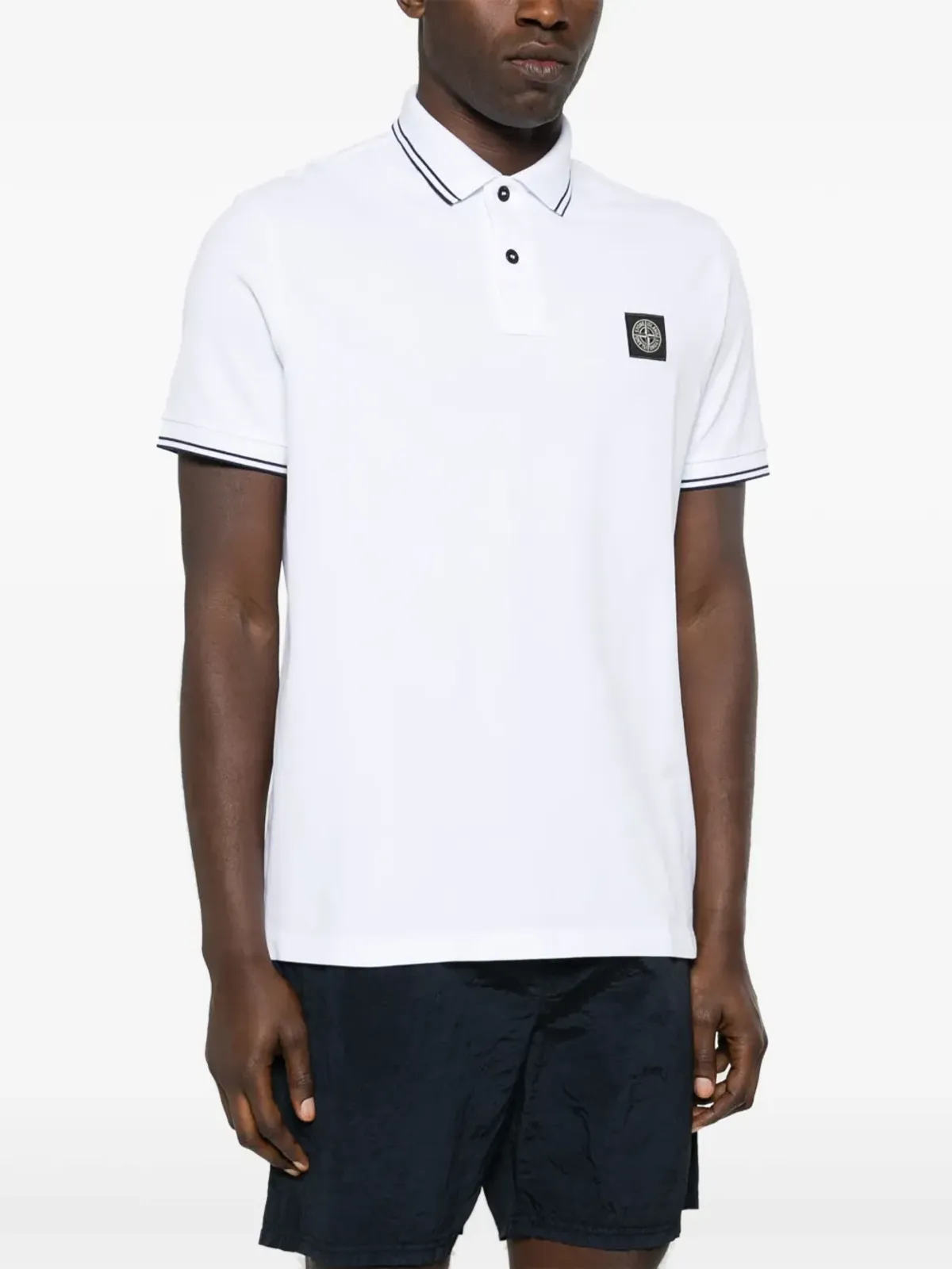 Stone Island ピケコットンポロシャツ ホワイト - 画像3