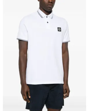 Stone Island ピケコットンポロシャツ ホワイト - サムネイル3