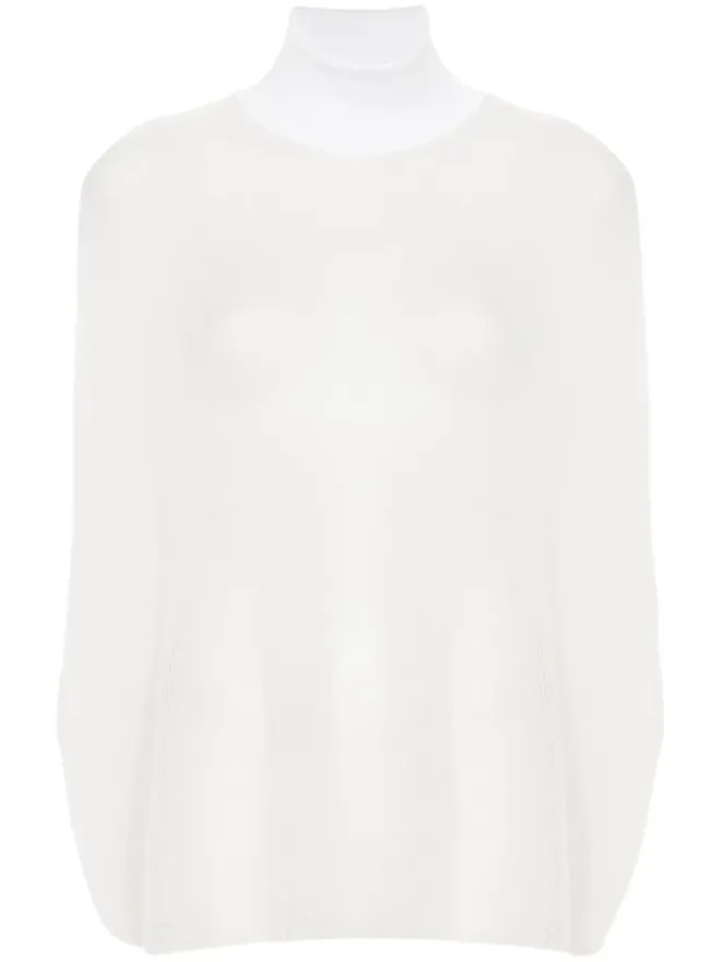 Fabiana Filippi Fabiana Filippi オープンニットハイネックトップ ホワイトの商品画像