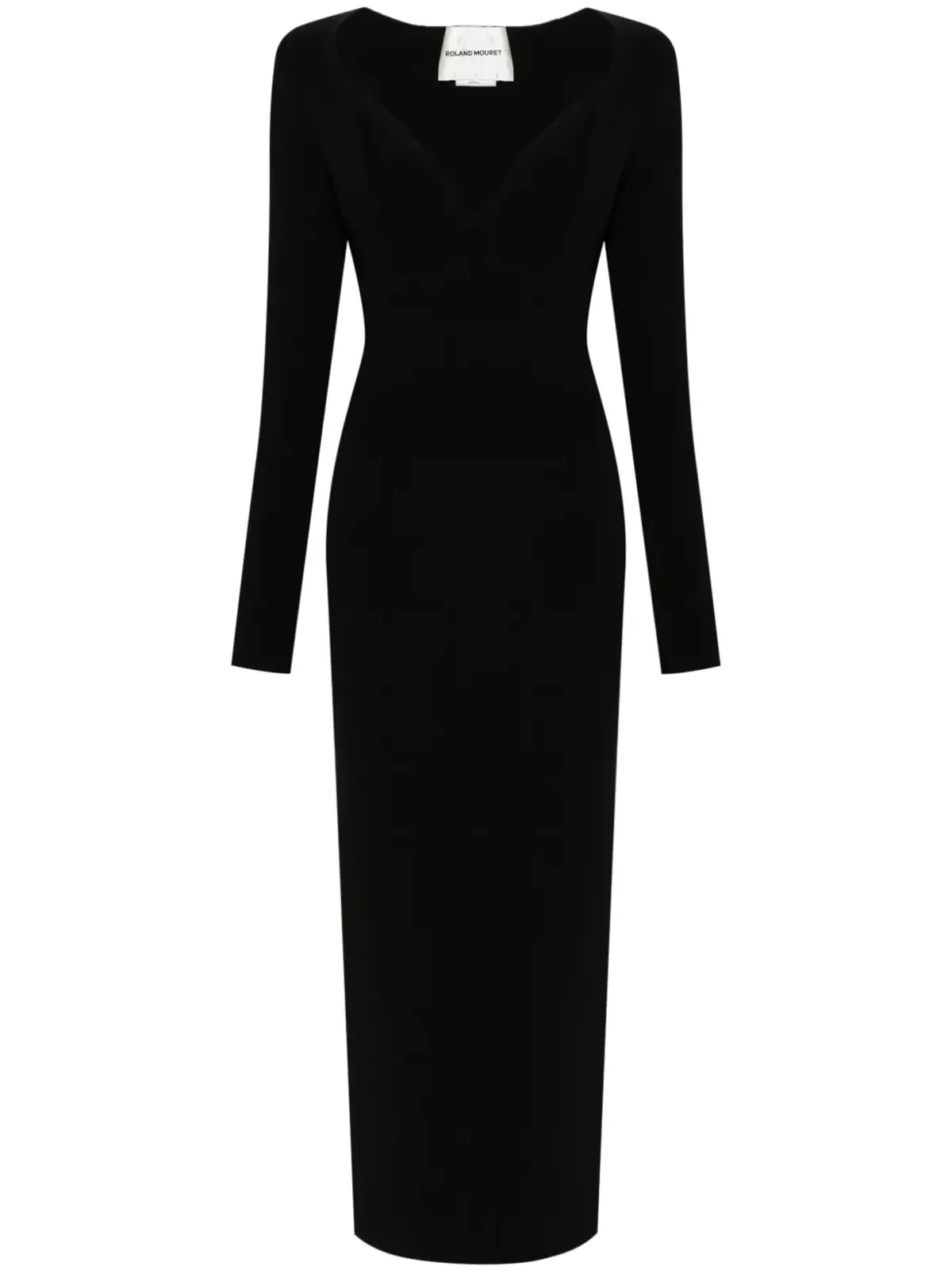 Roland Mouret pleat-detail knitted dress - Black - 画像1