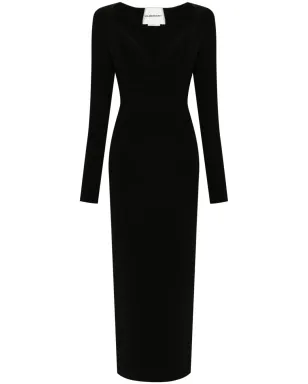Roland Mouret pleat-detail knitted dress - Black - サムネイル1