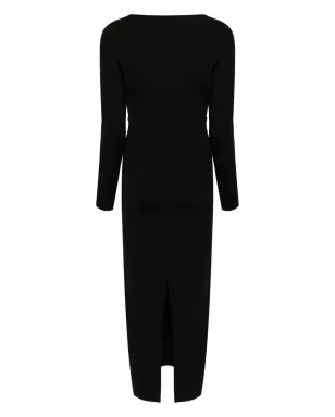 Roland Mouret pleat-detail knitted dress - Black - サムネイル2