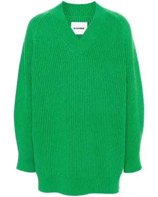Jil Sander リブ編みセーター - グリーン - サムネイル1