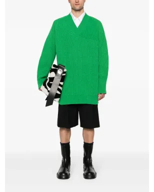 Jil Sander リブ編みセーター - グリーン - サムネイル2