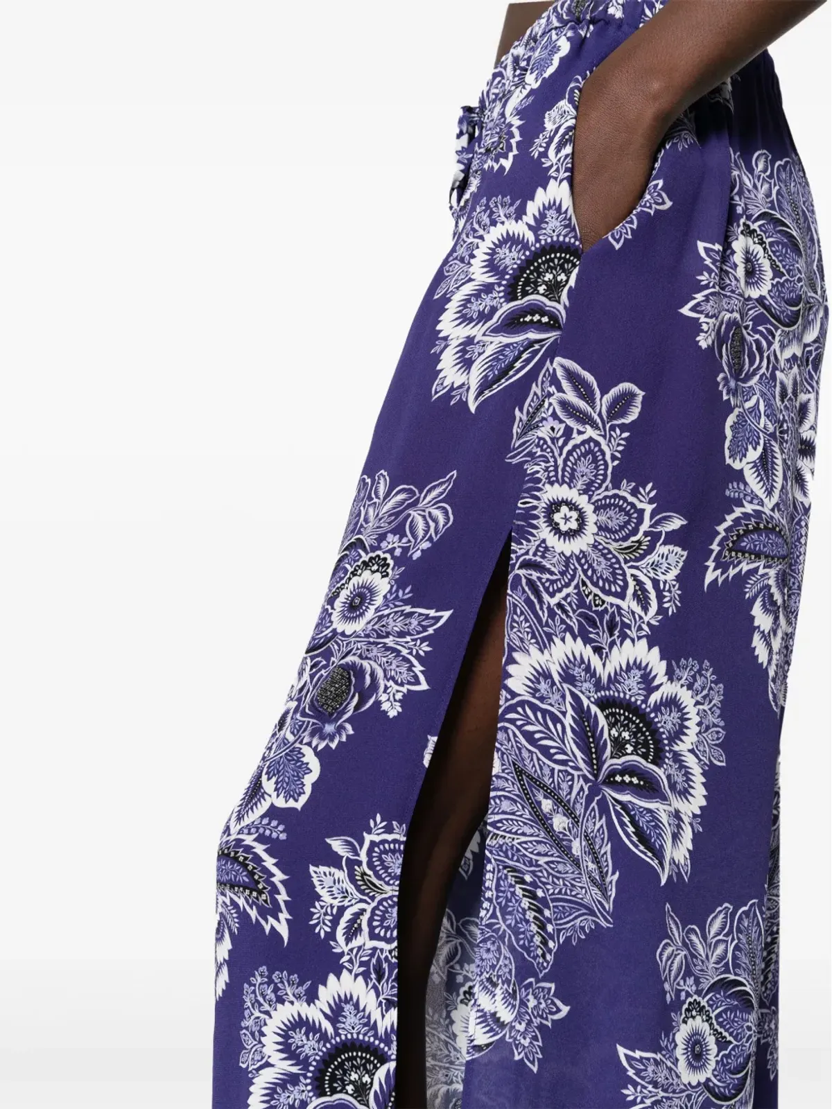 ETRO フローラルプリントのワイドレッグパンツ ブルー - 画像5