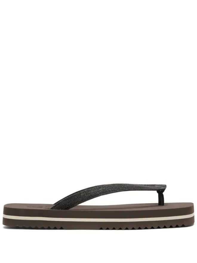 Brunello Cucinelli Brunello Cucinelli モニリ付きフリップフロップ ブラウンの商品画像