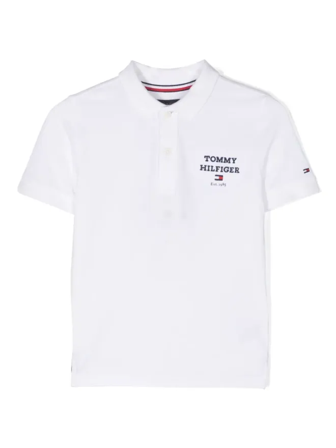 Tommy Hilfiger Junior Tommy Hilfiger Junior 刺繍ロゴ入りピケ織ポロシャツの商品画像