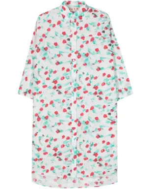 Marni レベリープリント コットン シャツドレス - ホワイト - サムネイル1