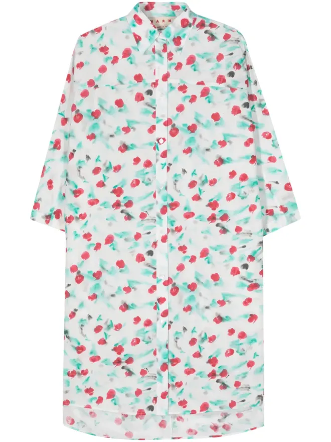 Marni Marni レベリープリント コットン シャツドレス - ホワイトの商品画像