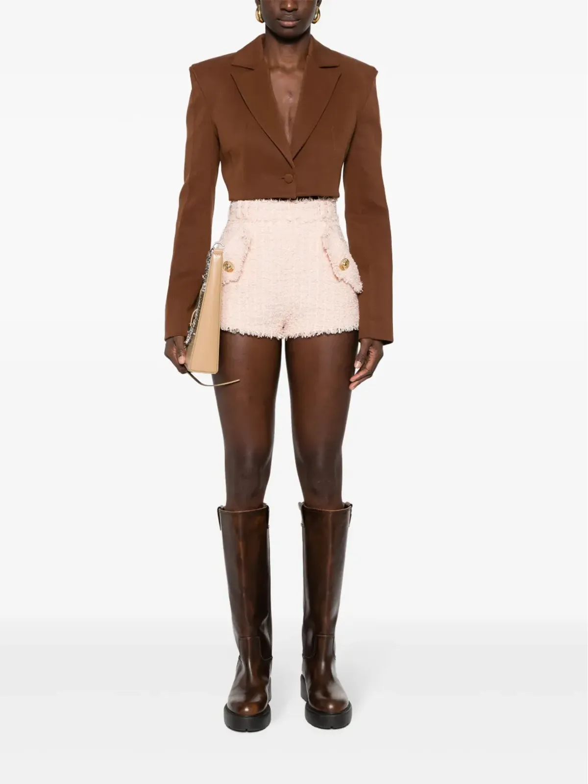 Balmain ツイード チェーンボタン ショートパンツ - ニュートラルカラー - 画像2