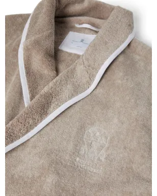 Brunello Cucinelli ベルト付き コットン バスローブ - アルモンドベージュ系 - サムネイル3