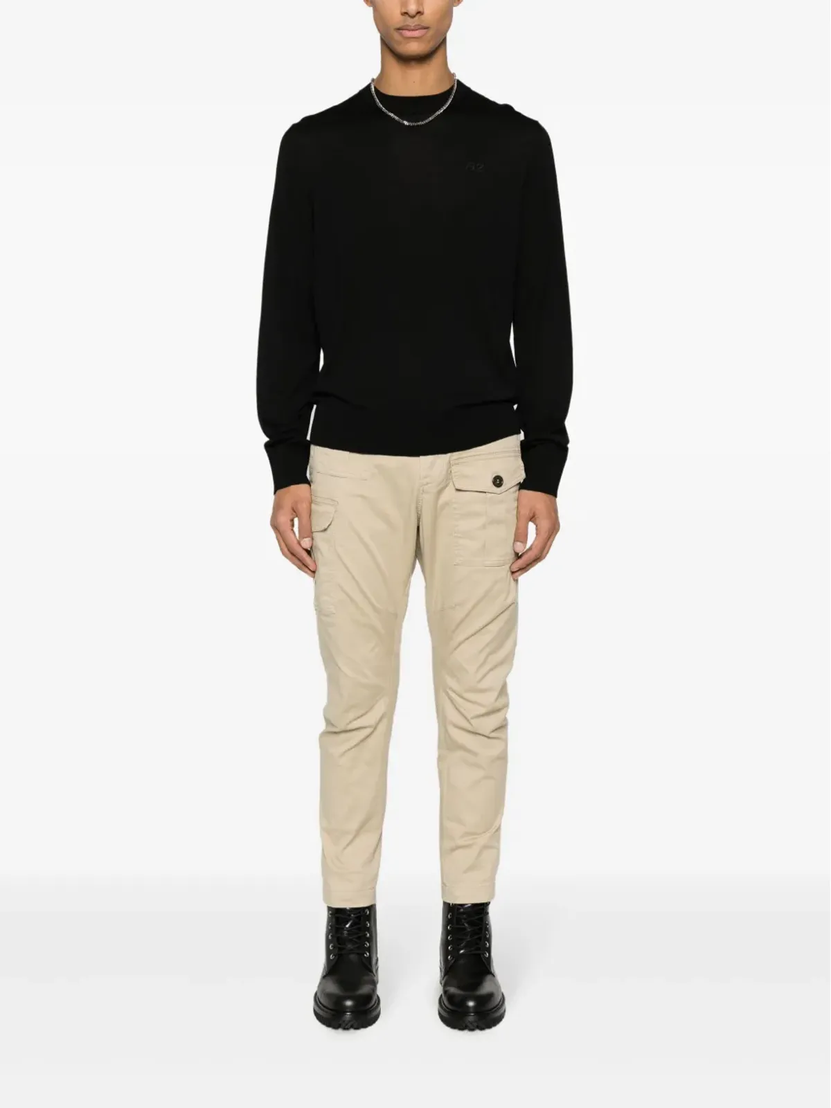 DSQUARED2 D2 バージンウール セーター - ブラック - 画像2