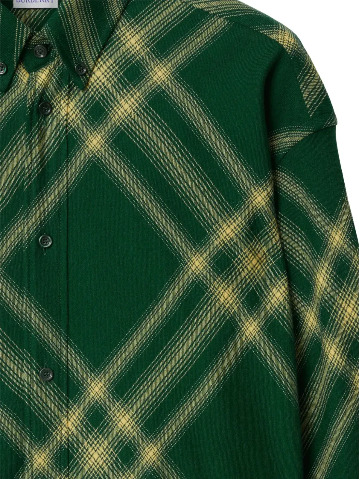 Burberry ミッドレングス ウールコート - グリーン - 画像5