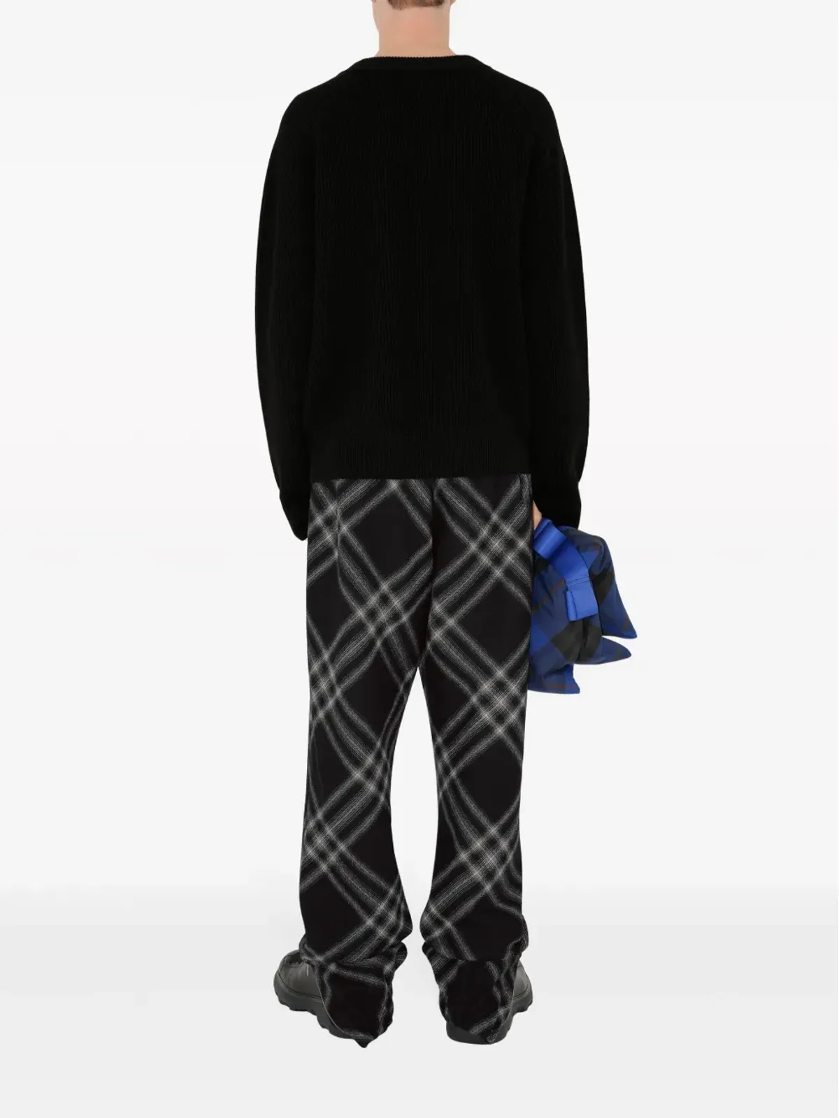Burberry ジップディテール ウールニットセーター ブラック - 画像4