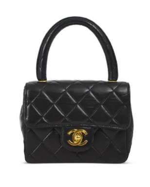 CHANEL ビンテージ 1990-2000 ミニ クラシックフラップ ハンドバッグ - ブラック - サムネイル1