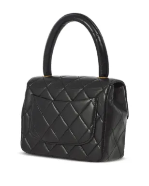 CHANEL ビンテージ 1990-2000 ミニ クラシックフラップ ハンドバッグ - ブラック - サムネイル2