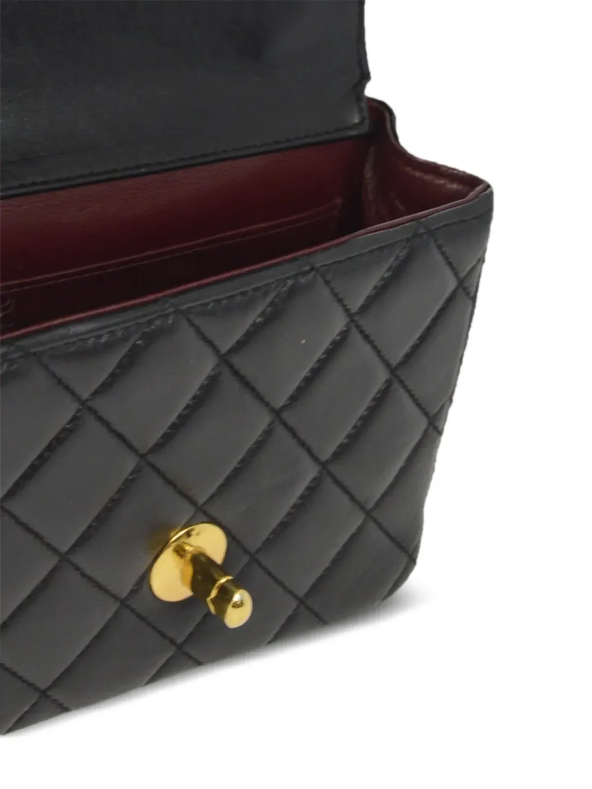 CHANEL ビンテージ 1990-2000 ミニ クラシックフラップ ハンドバッグ - ブラック - 画像4