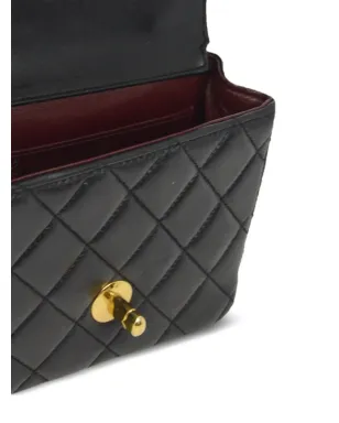 CHANEL ビンテージ 1990-2000 ミニ クラシックフラップ ハンドバッグ - ブラック - サムネイル4