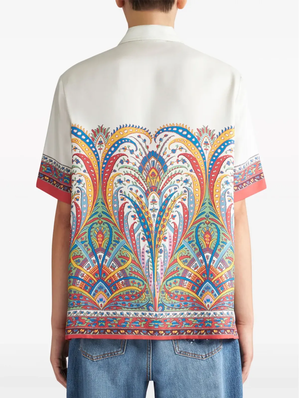 ETRO ペイズリープリントのシルクサテンシャツ - ホワイト - 画像4