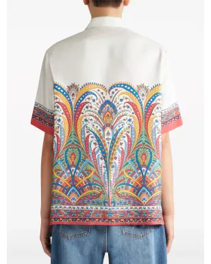 ETRO ペイズリープリントのシルクサテンシャツ - ホワイト - サムネイル4