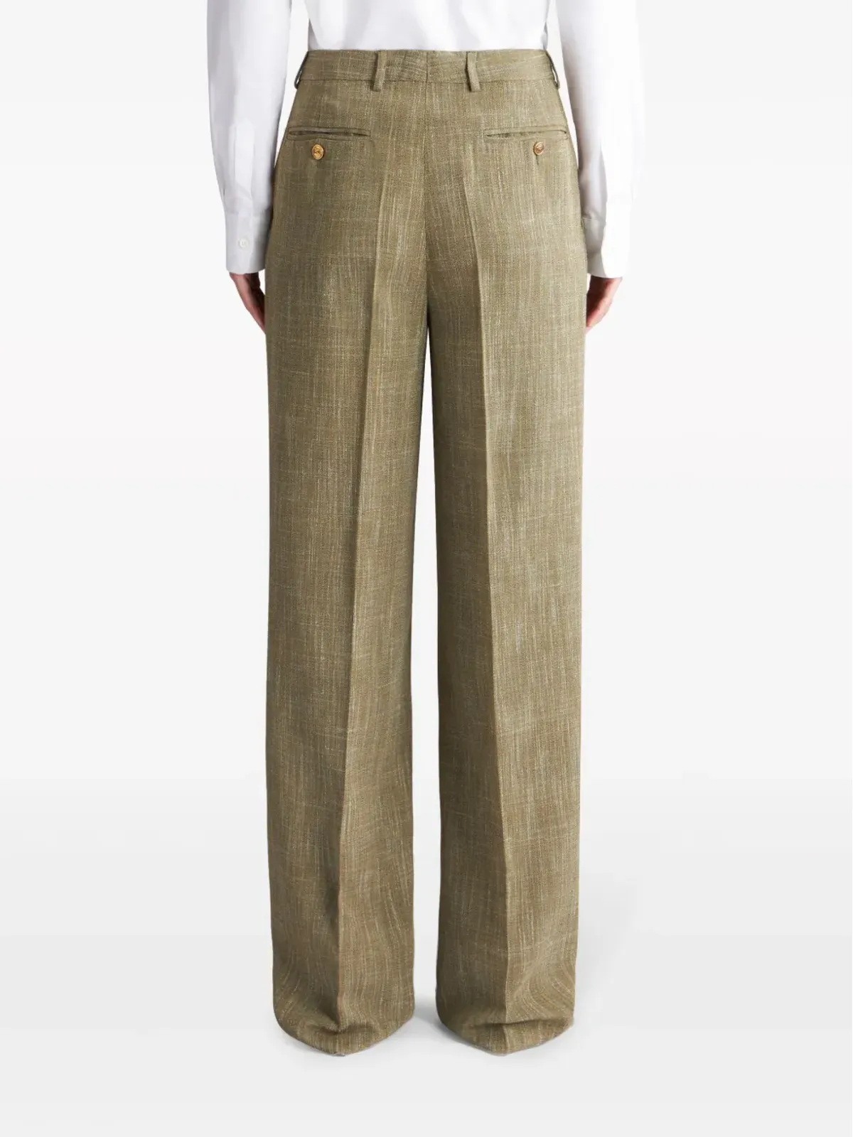 ETRO スラブ風テーラードパンツ グリーン - 画像4