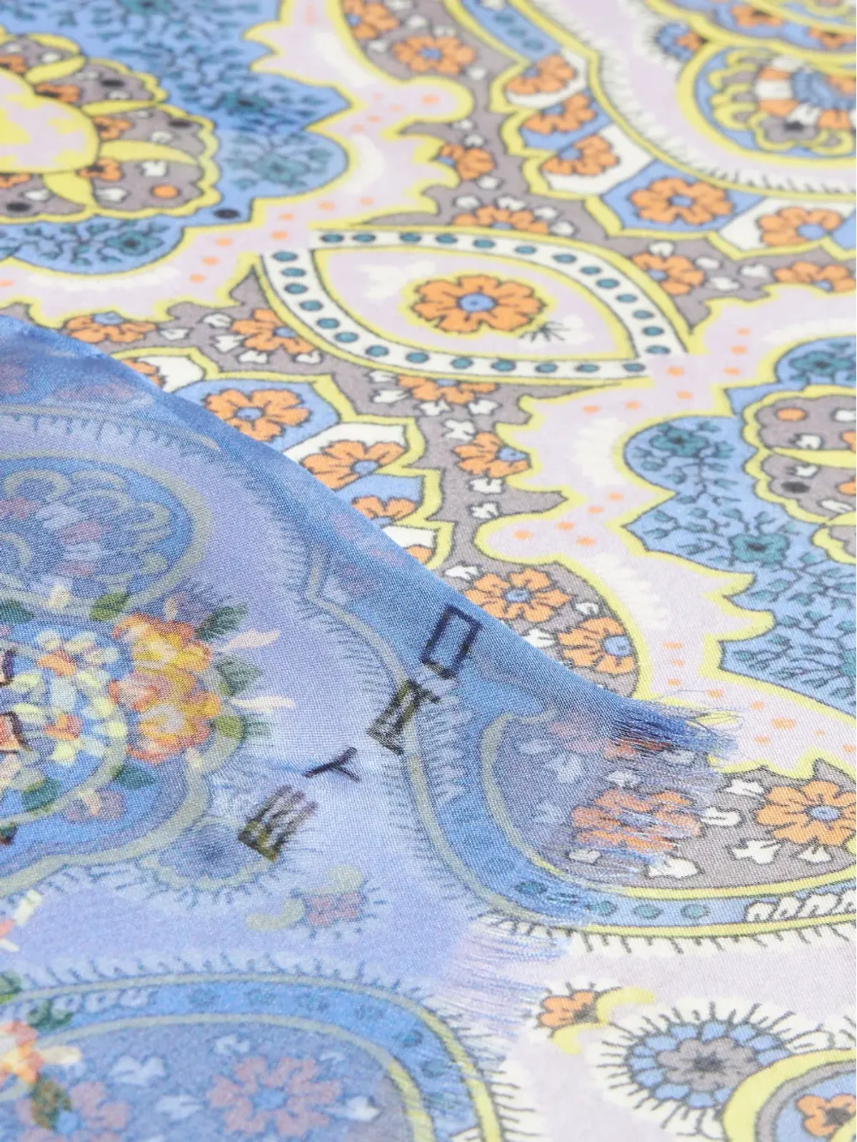 ETRO メダリオン柄シルクスカーフ - ブルー - 画像2