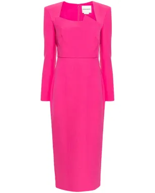 Roland Mouret 長袖クレープミディドレス - Pink - サムネイル1