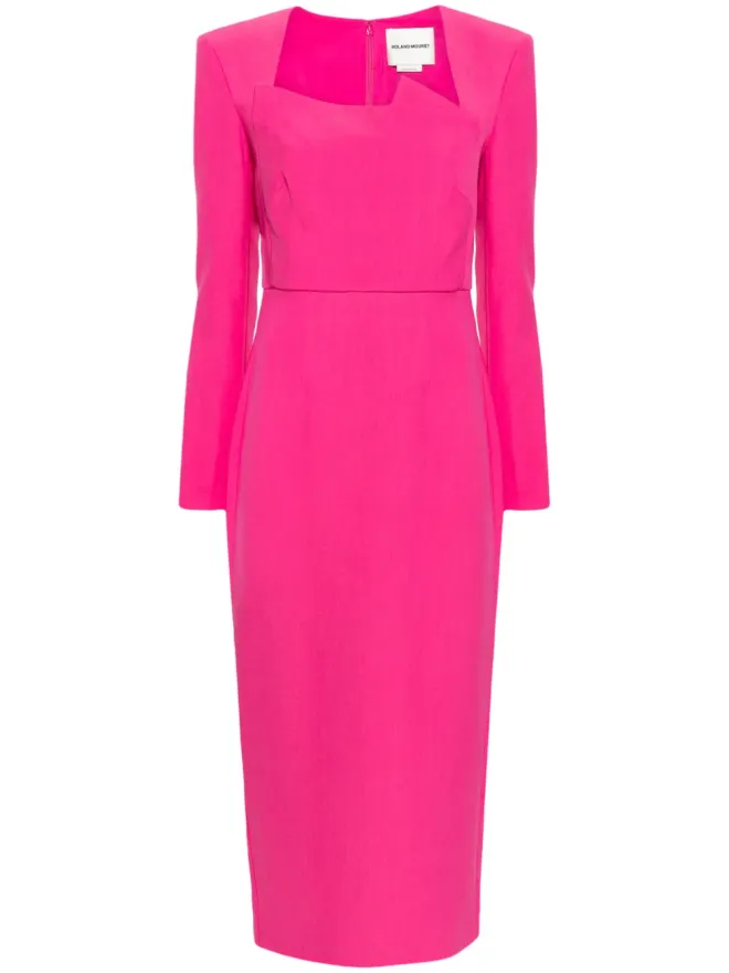 Roland Mouret Roland Mouret 長袖クレープミディドレス - Pinkの商品画像