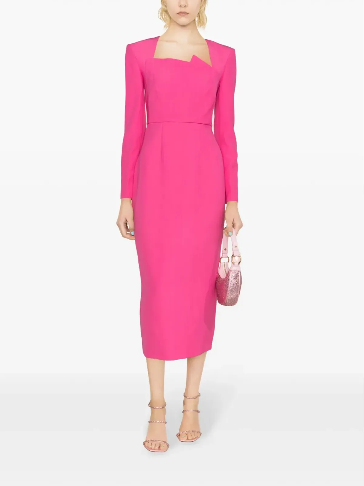 Roland Mouret 長袖クレープミディドレス - Pink - 画像2