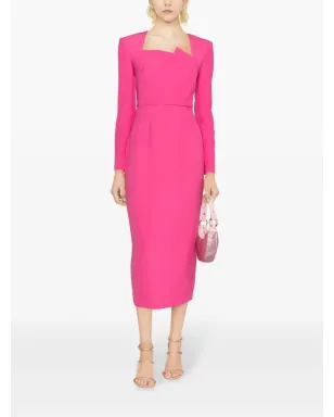 Roland Mouret 長袖クレープミディドレス - Pink - サムネイル2
